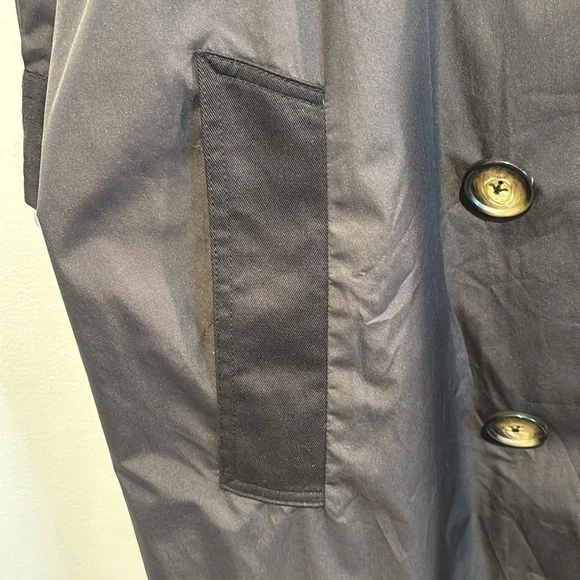 Sonia Rykiel black double breasted trench coat/raincoat size large - Picture 8 of 12